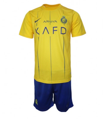 Al-Nassr Koszulka Podstawowych Dziecięca 2023-24 Krótki Rękaw (+ Krótkie spodenki)